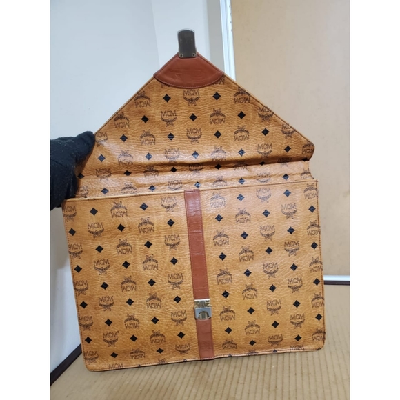 Authentic MCM Cognac Vintage Briefcase Bag - Picture 7 of 7